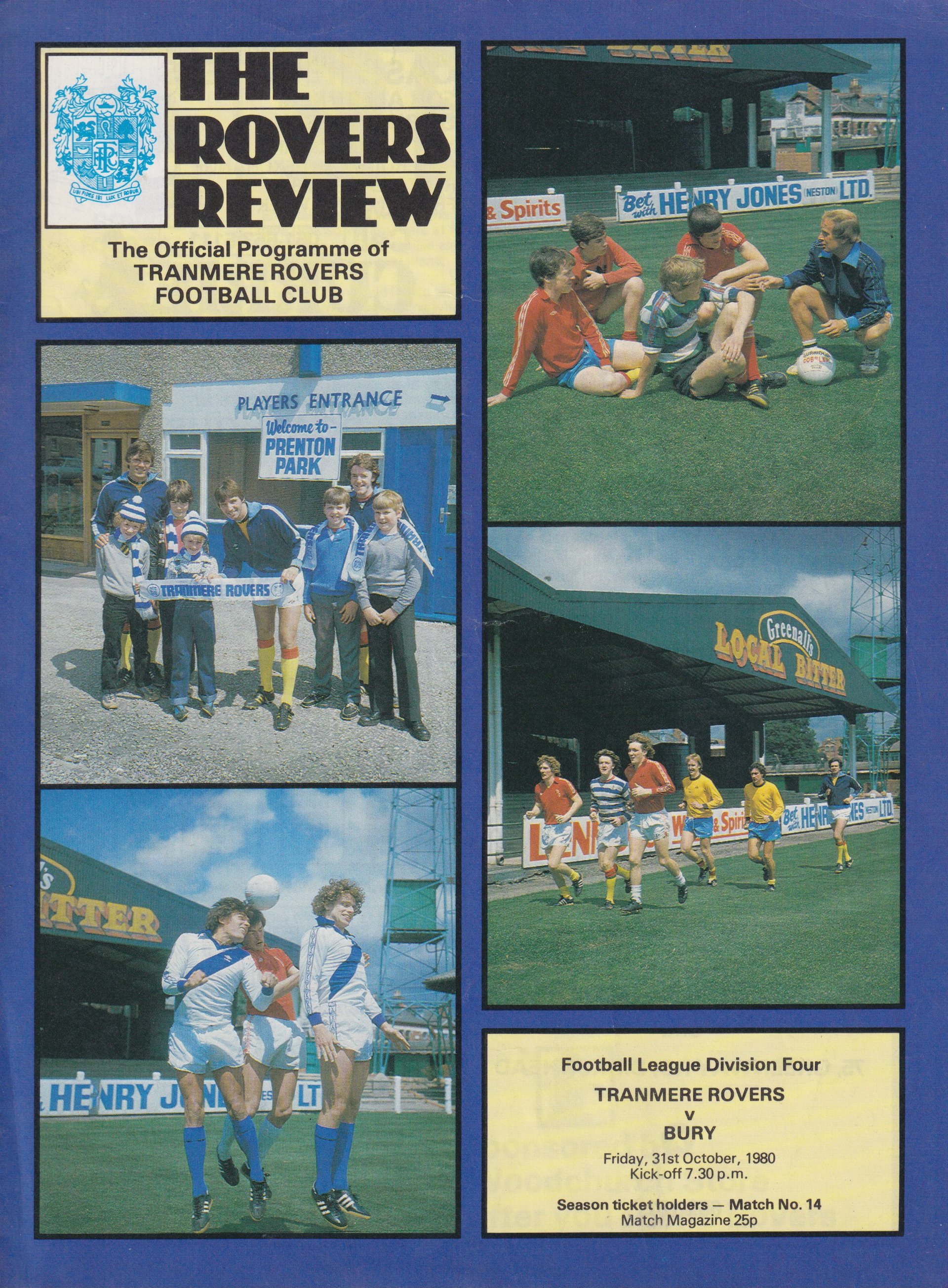 Tranmere Rovers v Bury match programme